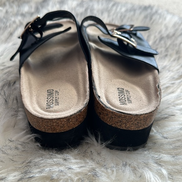 Black Platform Sandal with Gold Buckles - Picture 4 of 11